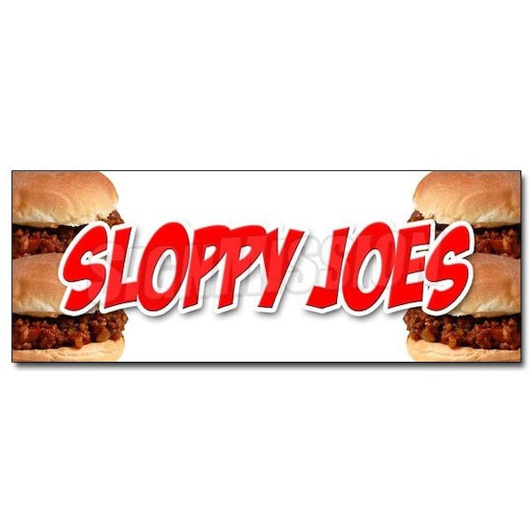 SLOPPY JOES DECAL sticker beef chicken bun sliders homemade food lunch, D-36 Sloppy Joes